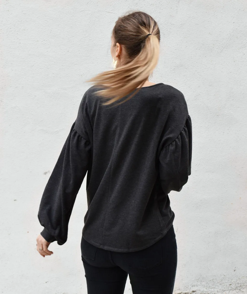ADELA lightweight sweatshirt in Charcoal