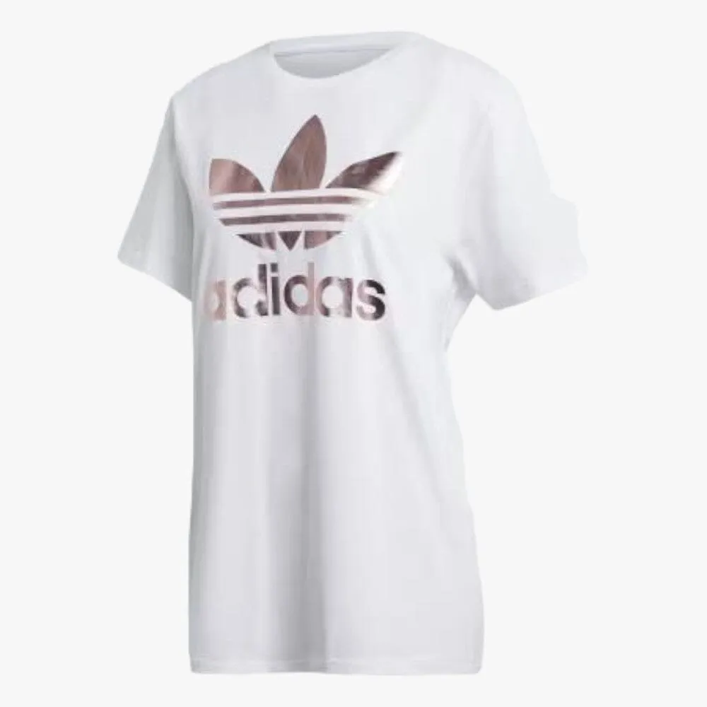 adidas Womens Boyfriend Short Sleeve Tee White Foil