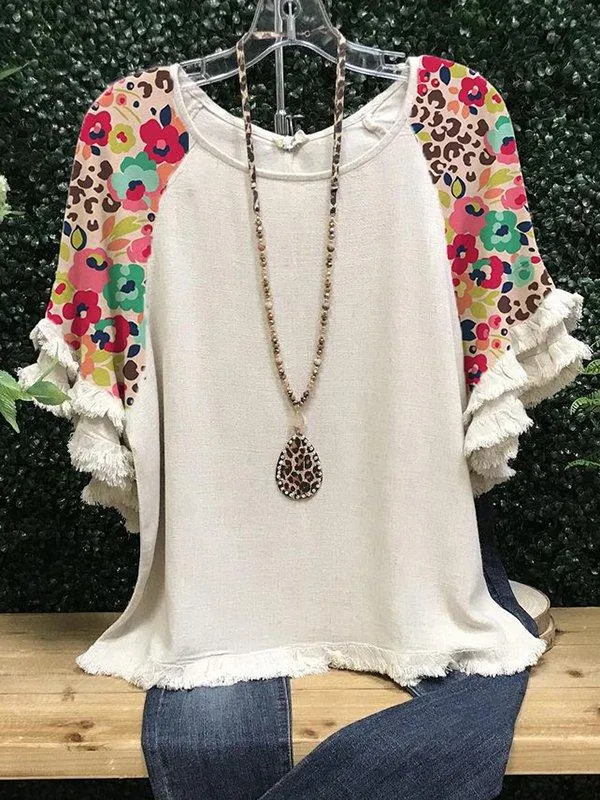 Casual Short Sleeve Floral-Print Shirts & Tops