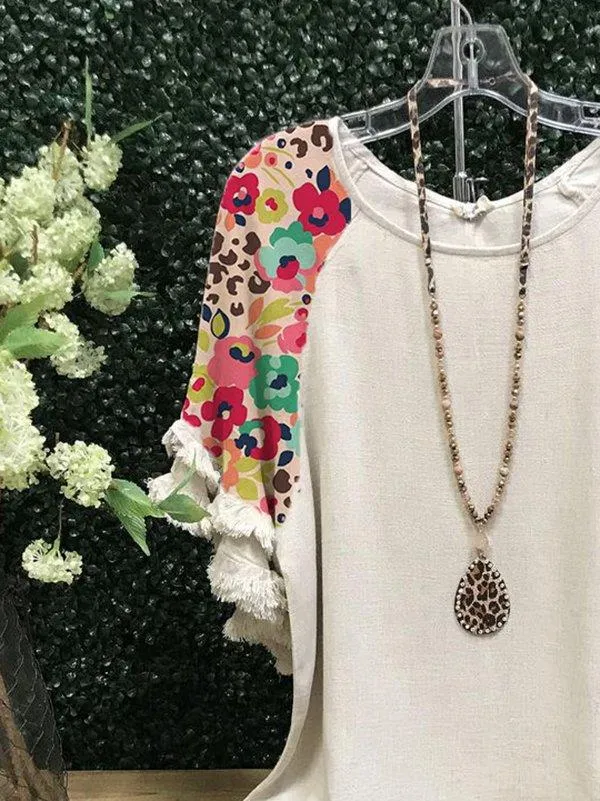 Casual Short Sleeve Floral-Print Shirts & Tops