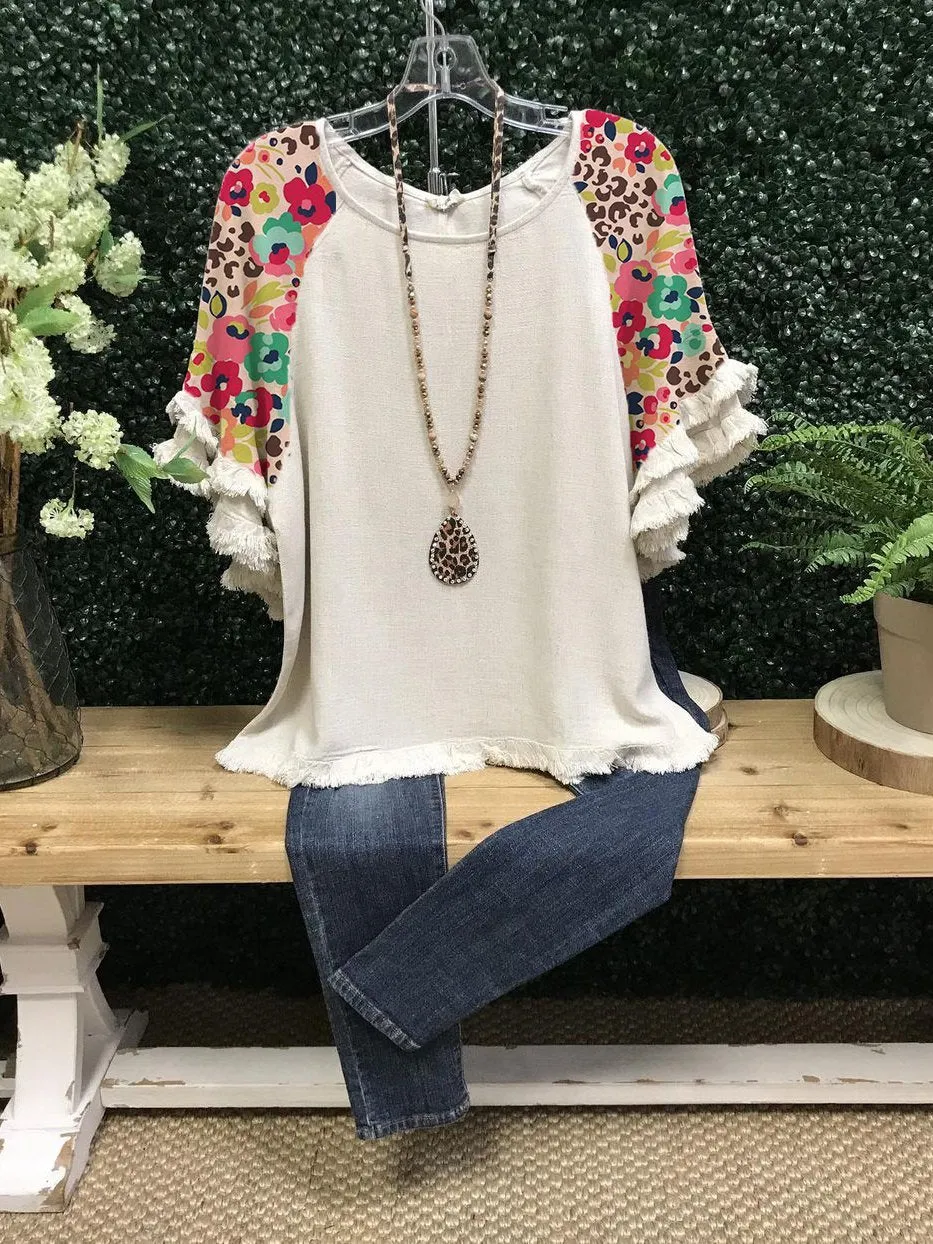 Casual Short Sleeve Floral-Print Shirts & Tops