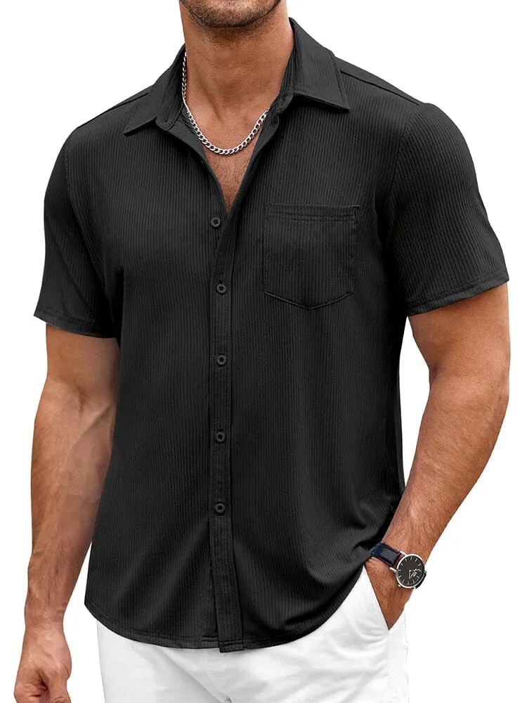 Casual Stretch Striped Texture Shirt (US Only)
