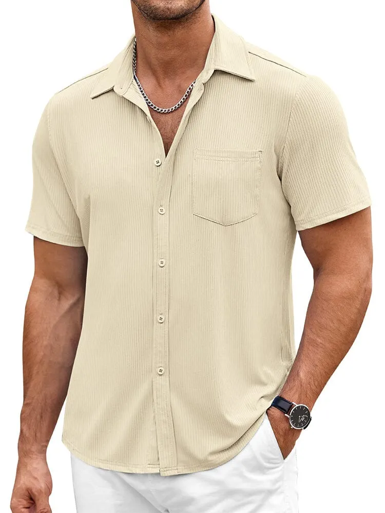 Casual Stretch Striped Texture Shirt (US Only)