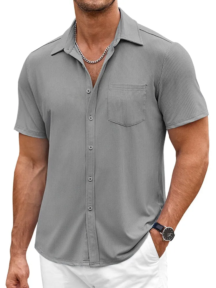 Casual Stretch Striped Texture Shirt (US Only)