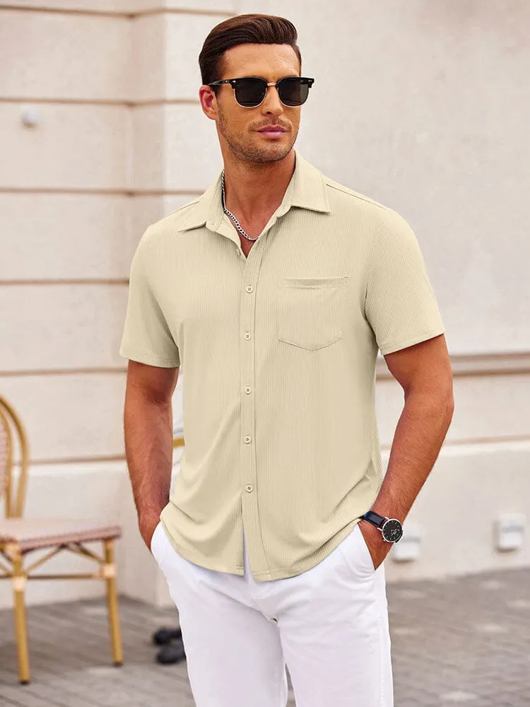 Casual Stretch Striped Texture Shirt (US Only)
