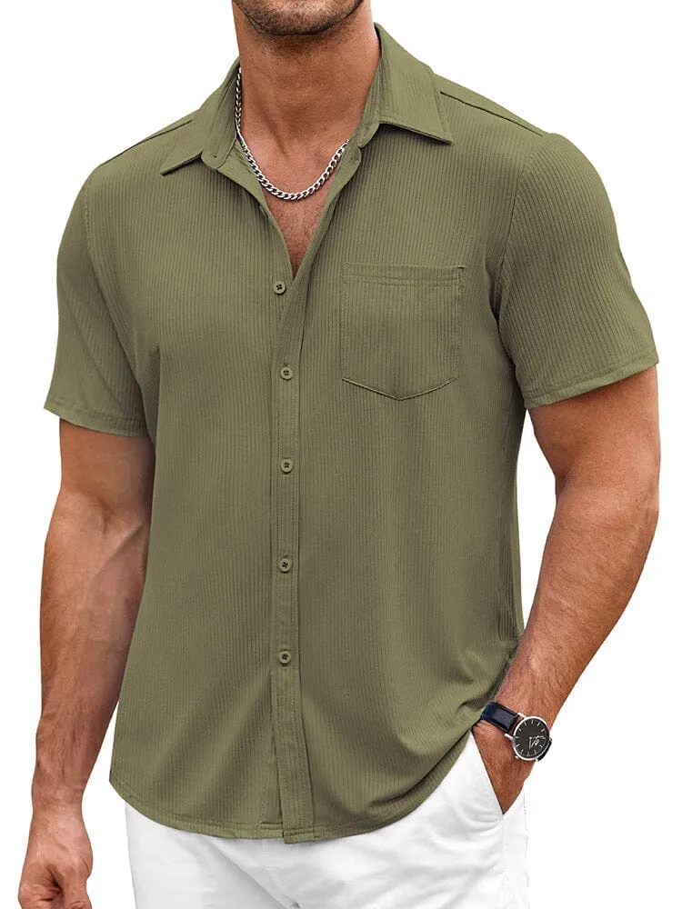 Casual Stretch Striped Texture Shirt (US Only)
