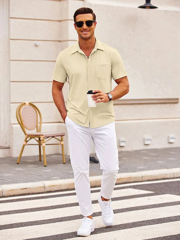 Casual Stretch Striped Texture Shirt (US Only)