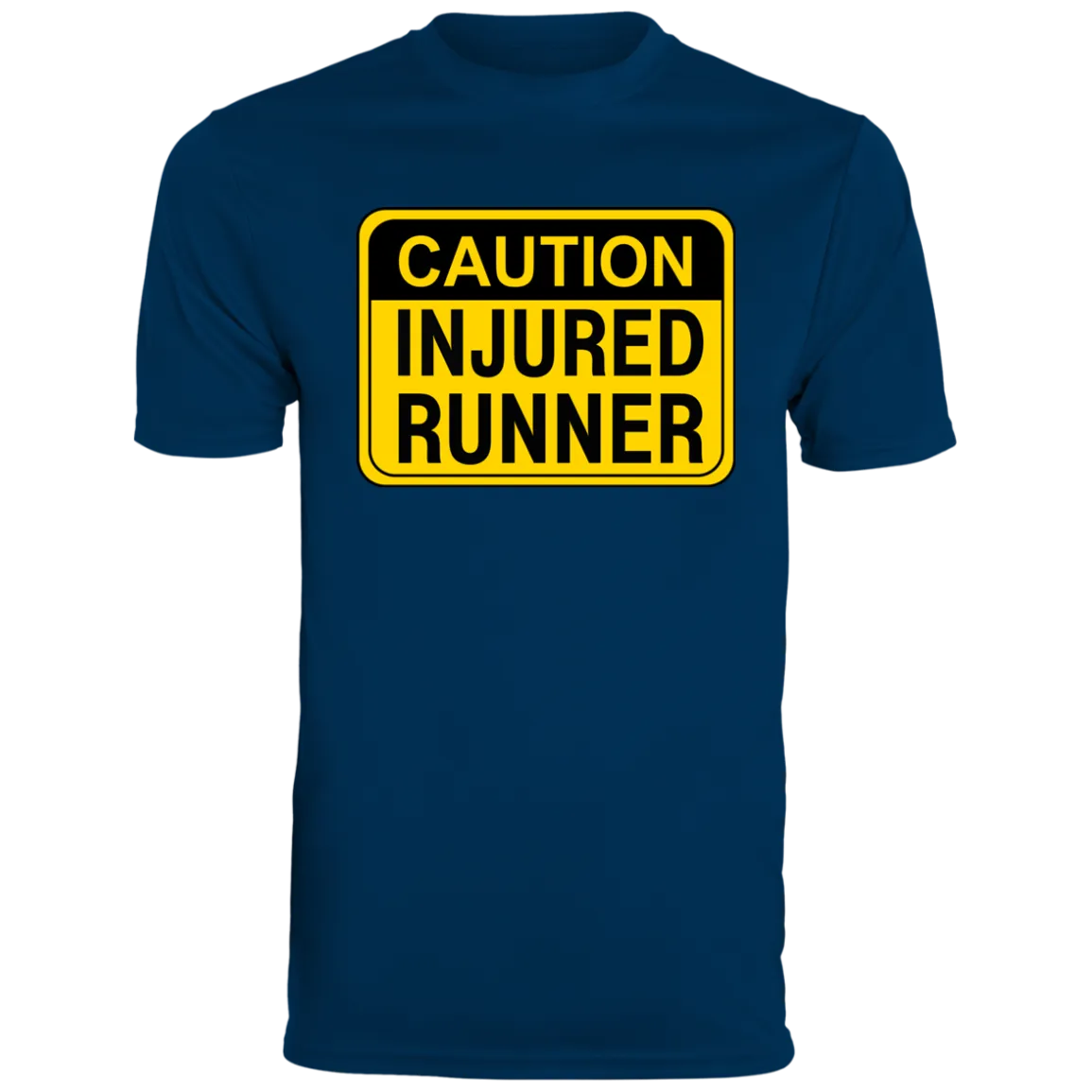 CAUTION INJURED RUNNER Men's Moisture-Wicking Tee
