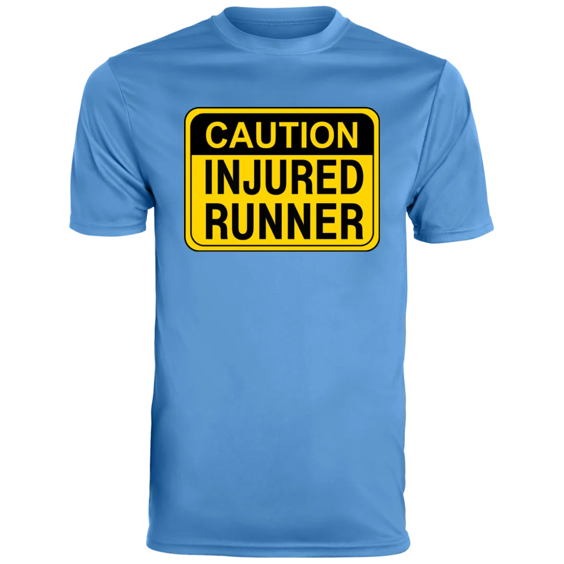 CAUTION INJURED RUNNER Men's Moisture-Wicking Tee
