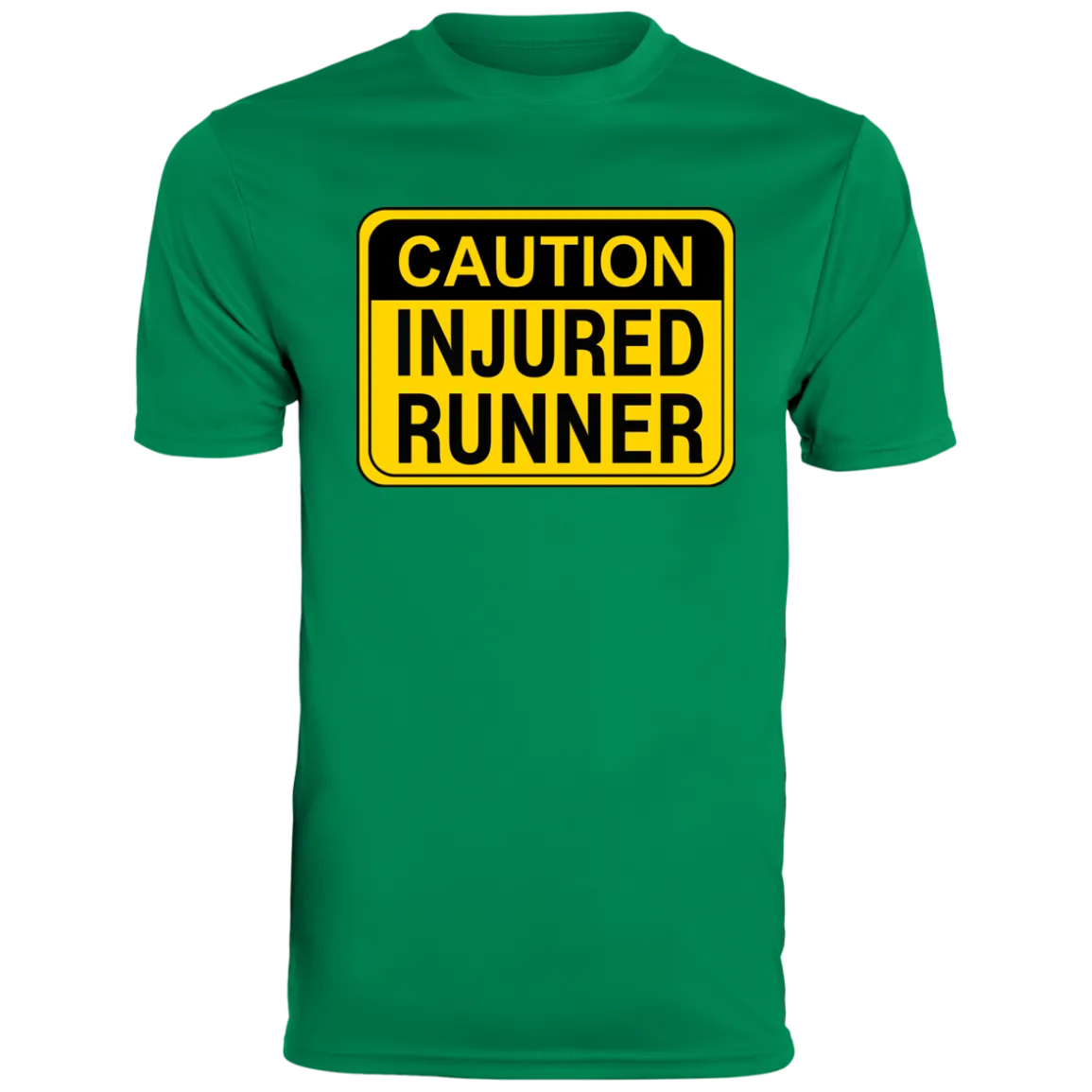 CAUTION INJURED RUNNER Men's Moisture-Wicking Tee