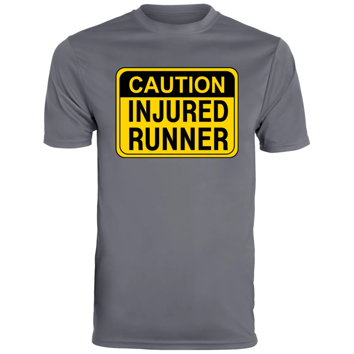 CAUTION INJURED RUNNER Men's Moisture-Wicking Tee