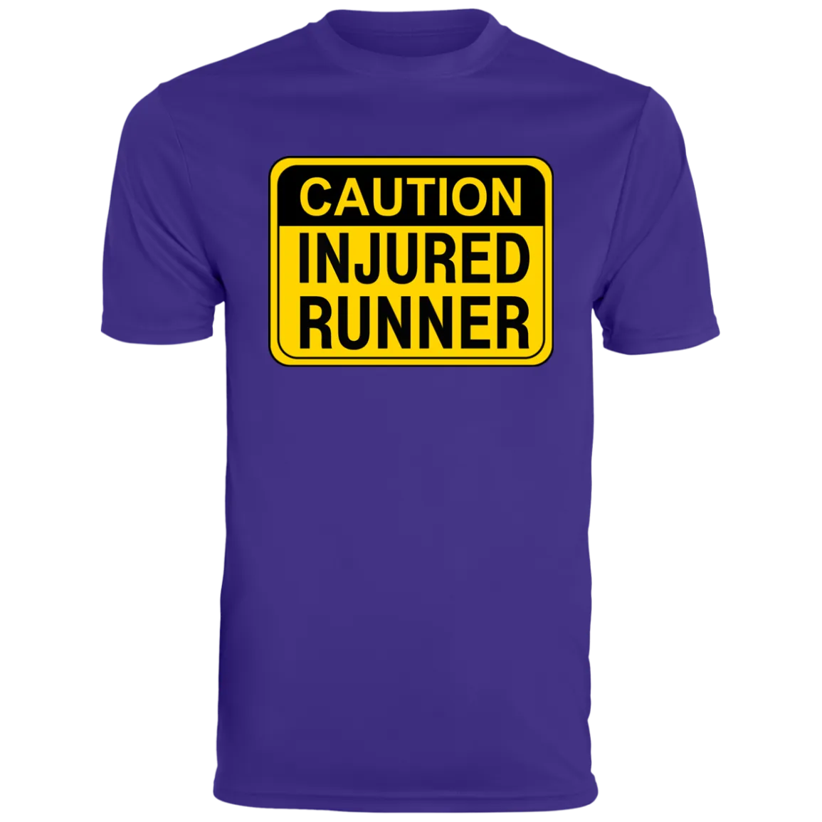 CAUTION INJURED RUNNER Men's Moisture-Wicking Tee