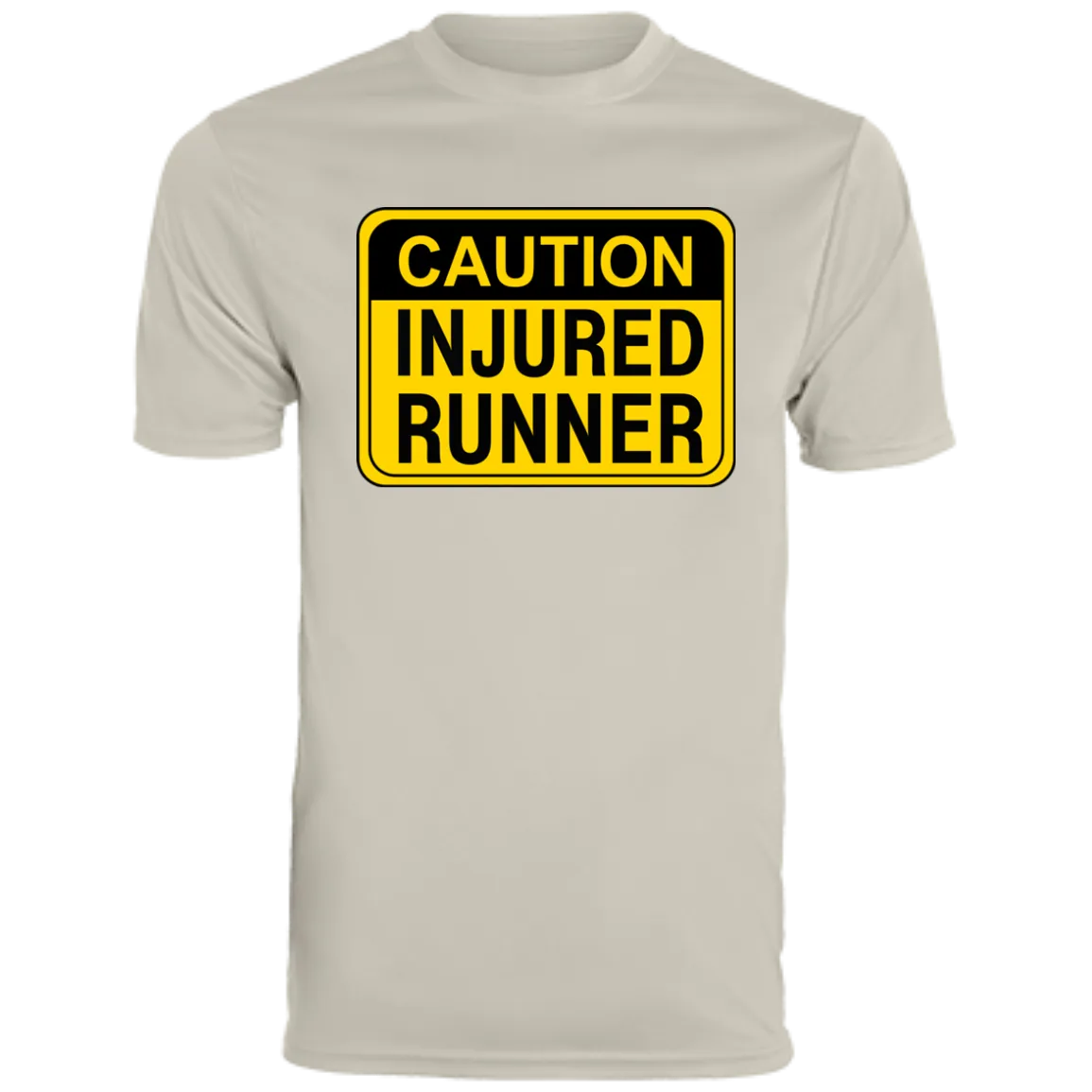 CAUTION INJURED RUNNER Men's Moisture-Wicking Tee
