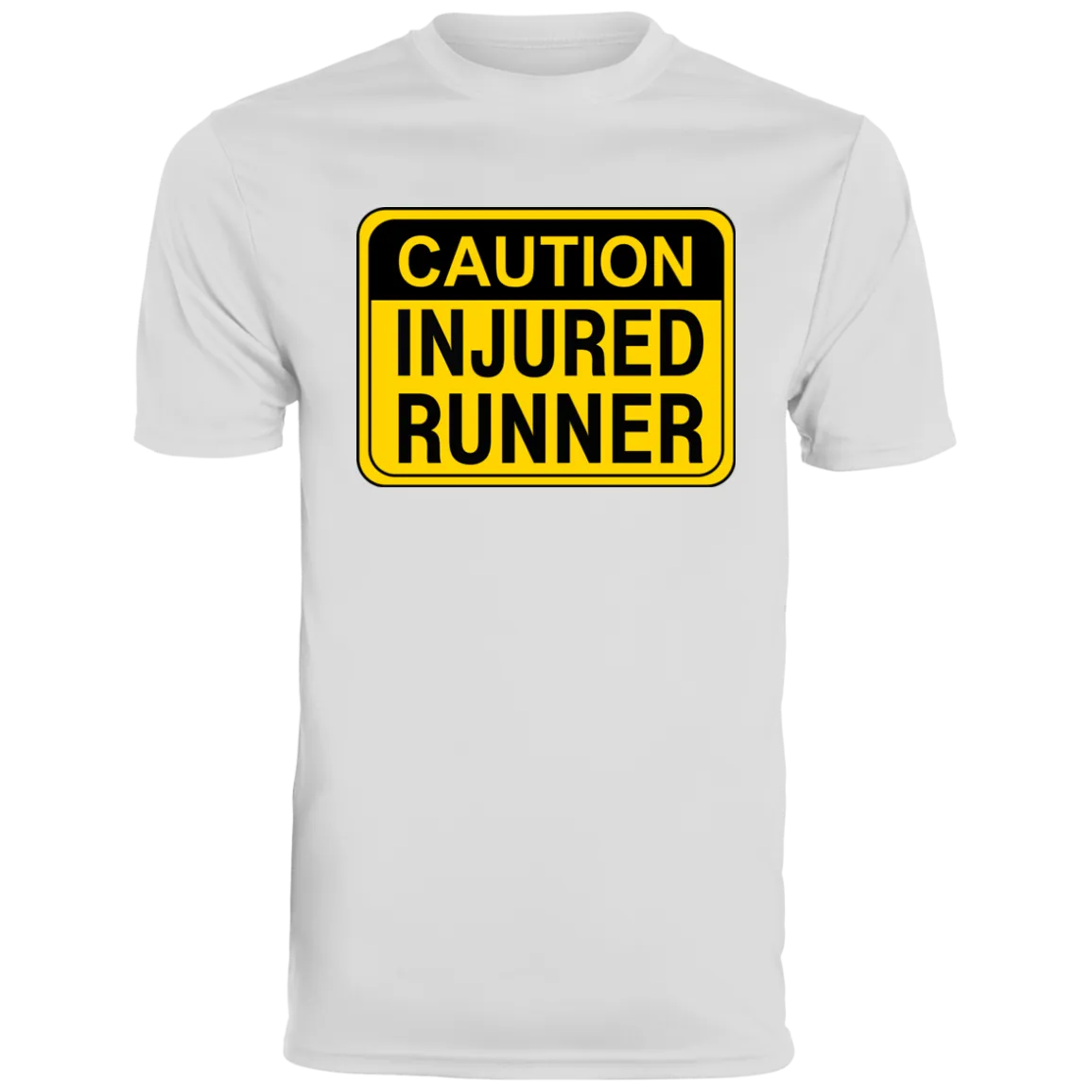 CAUTION INJURED RUNNER Men's Moisture-Wicking Tee