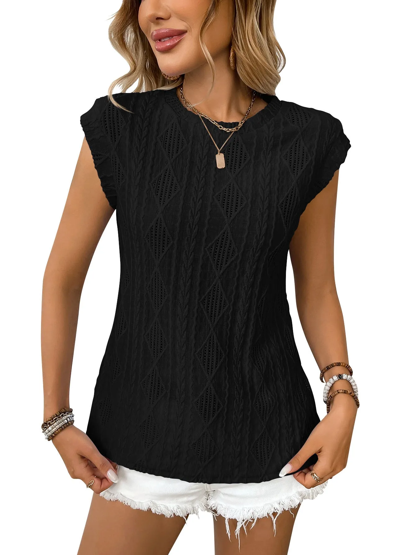 DELICE  Lightweight Knit Chic Tee