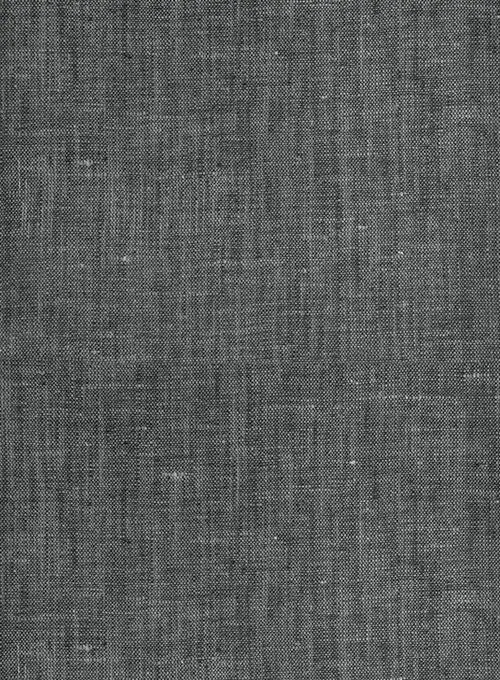 European Ash Gray Linen Western Style Shirt