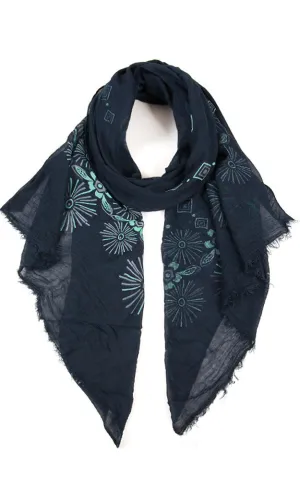 GPO549 Geometric Texture Print Scarf