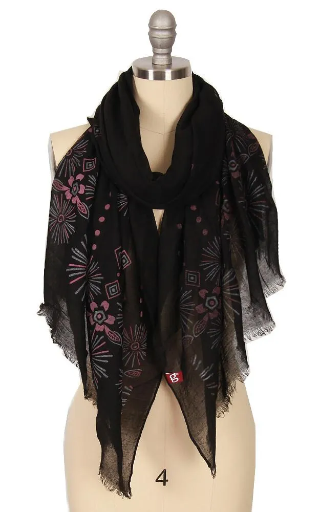 GPO549 Geometric Texture Print Scarf