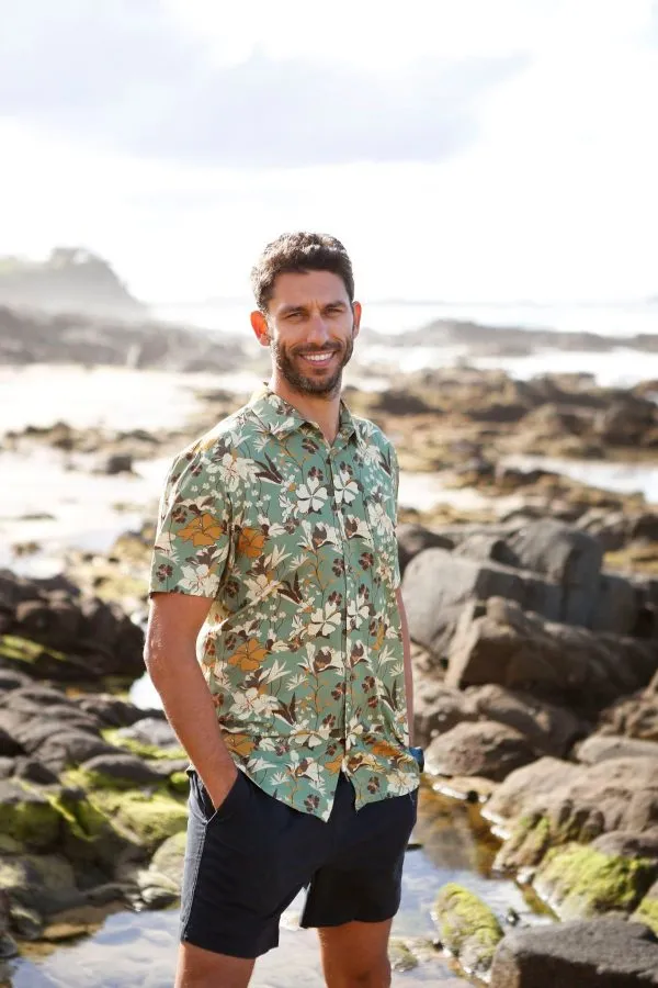 Its Raining Palm Mens Short Sleeve Shirt