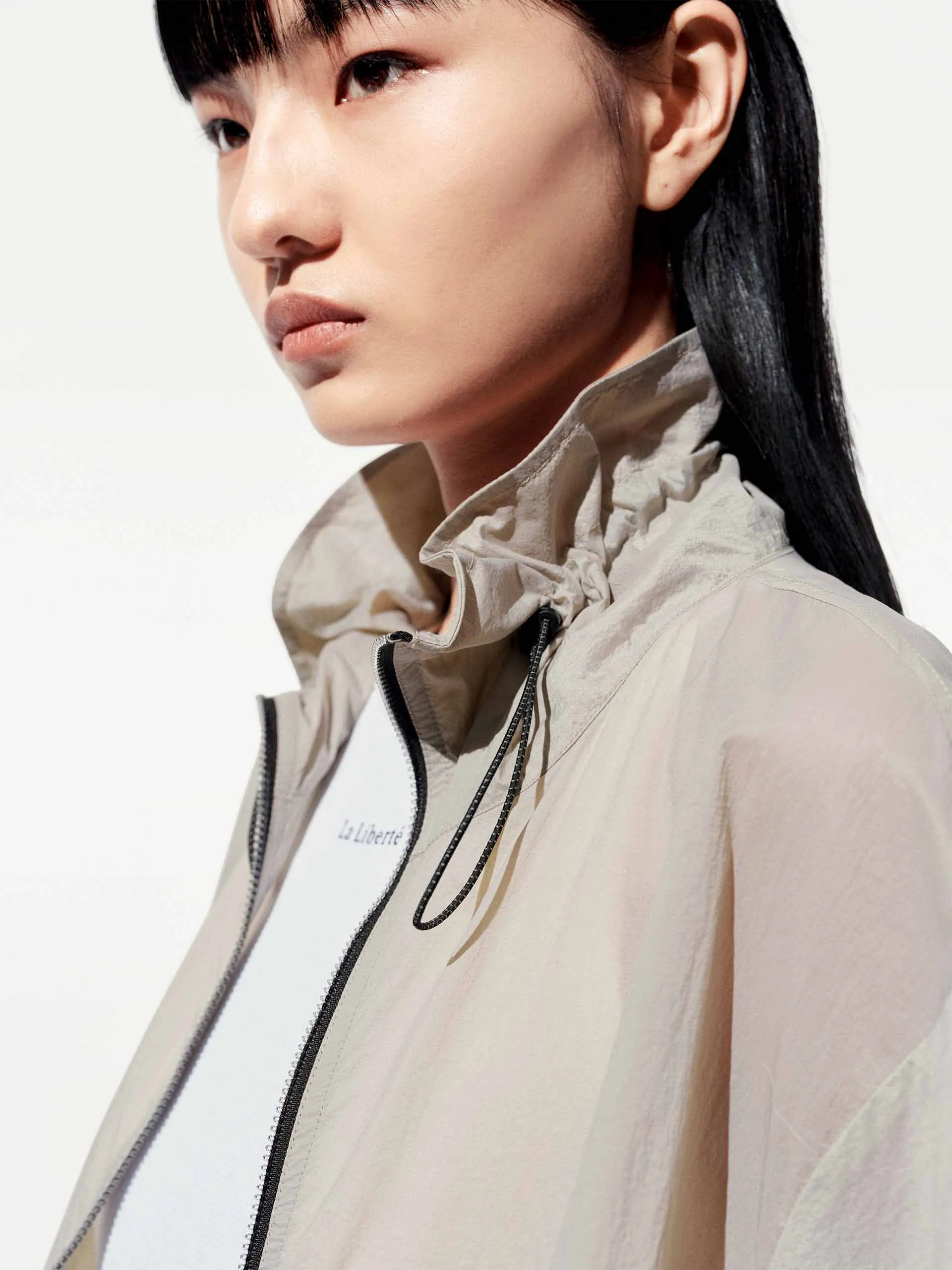 Lightweight Drawstring Cropped Jacket