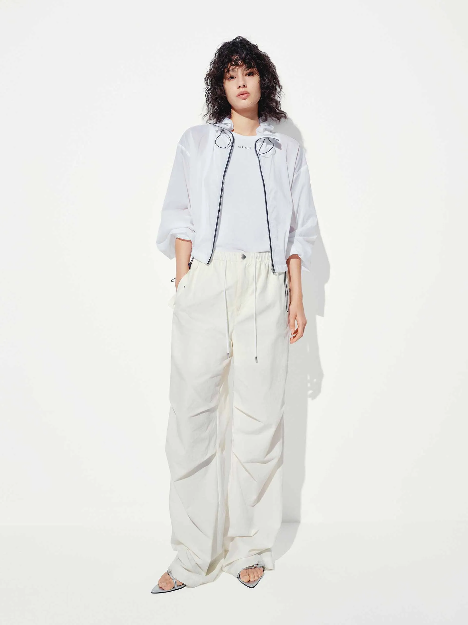 Lightweight Drawstring Cropped Jacket