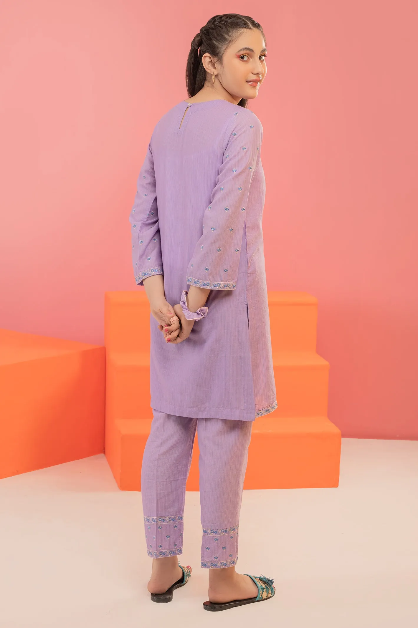 Lilac Embroidered Teens 2PC
