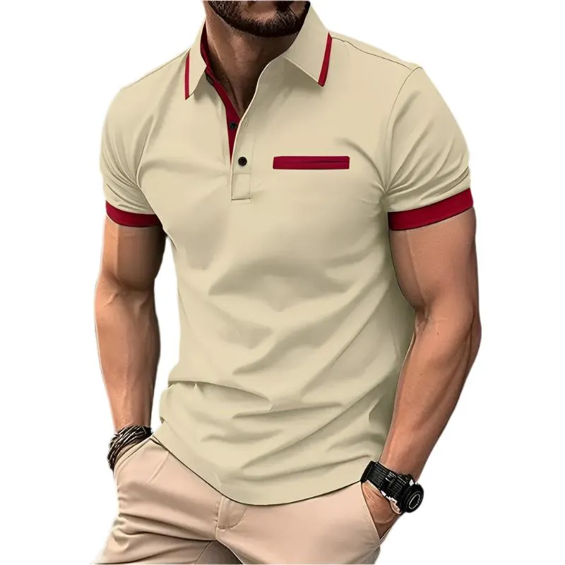 Men's Polo Shirt With Decorative Chest Pocket