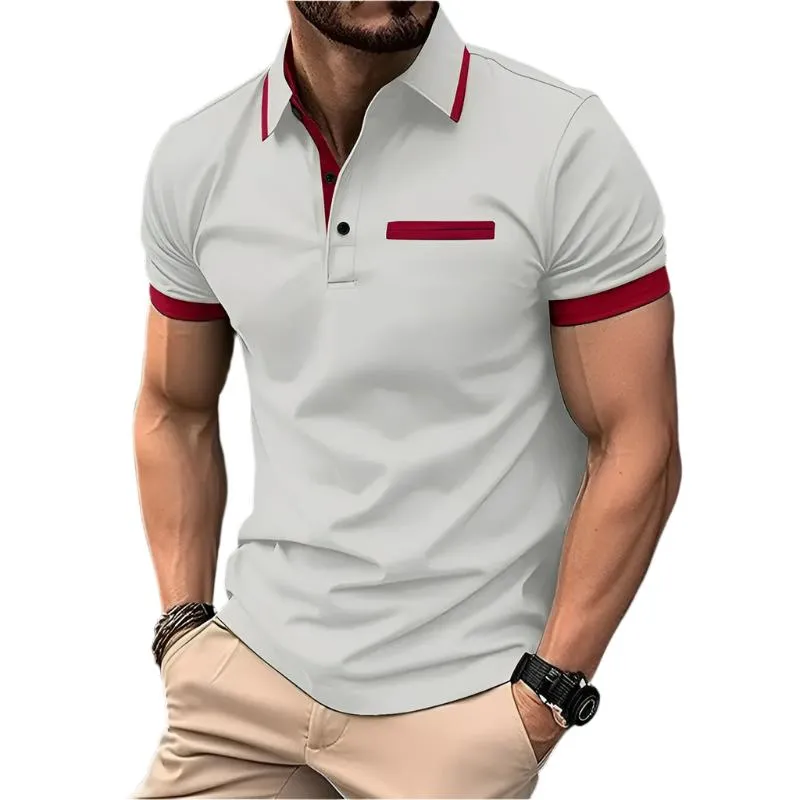 Men's Polo Shirt With Decorative Chest Pocket