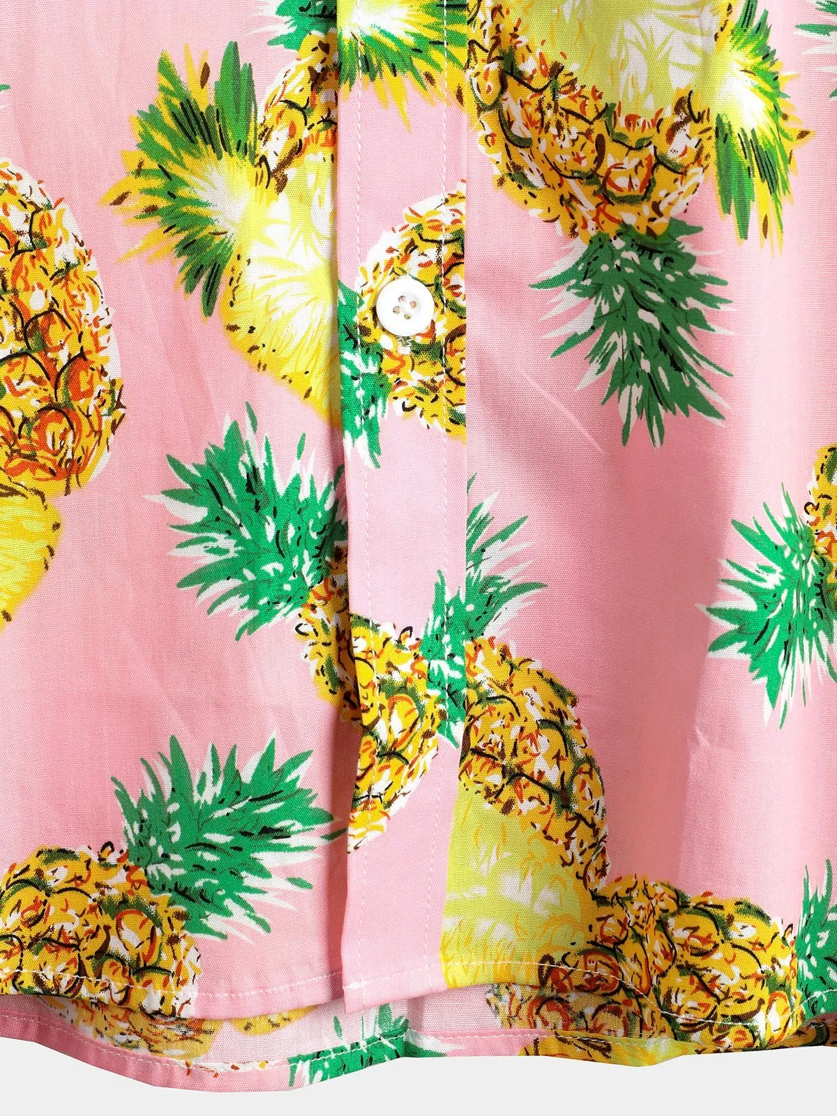 Men's Short Sleeve Pineapple Cotton Shirts