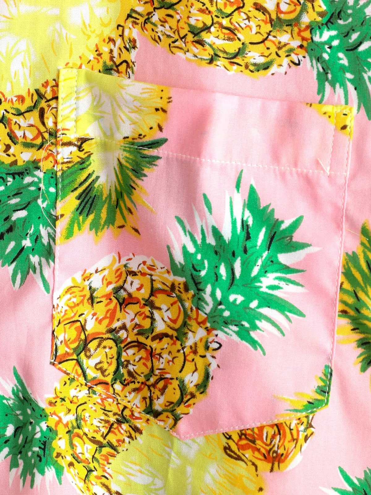 Men's Short Sleeve Pineapple Cotton Shirts