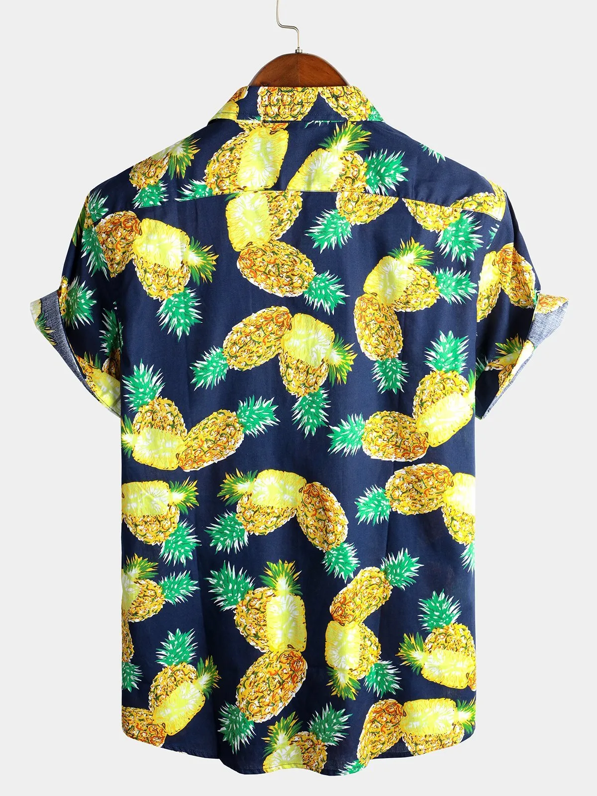 Men's Short Sleeve Pineapple Cotton Shirts