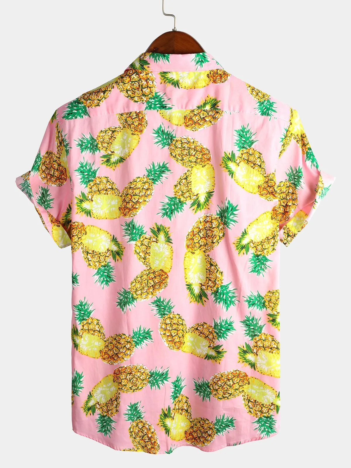 Men's Short Sleeve Pineapple Cotton Shirts