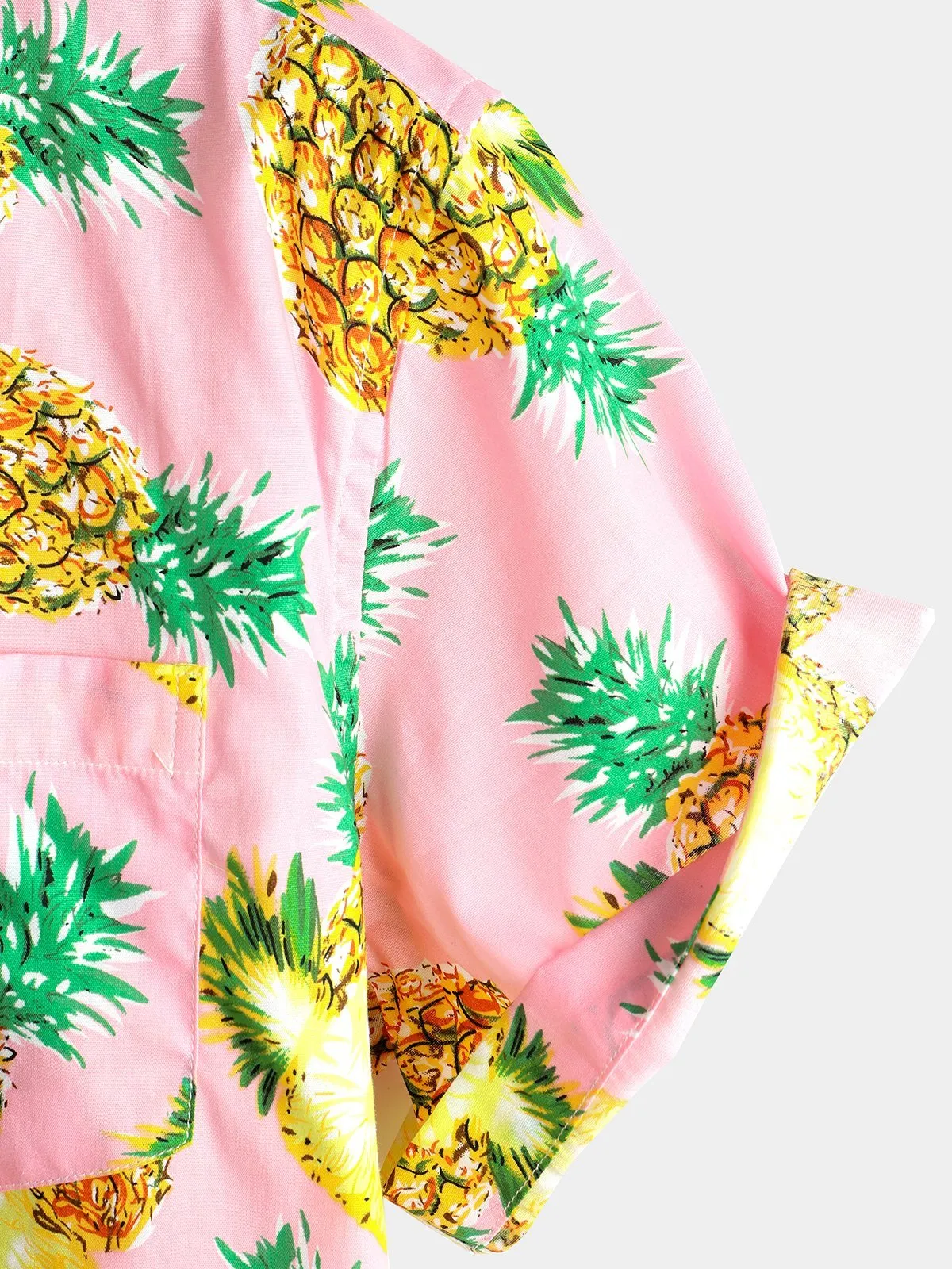 Men's Short Sleeve Pineapple Cotton Shirts
