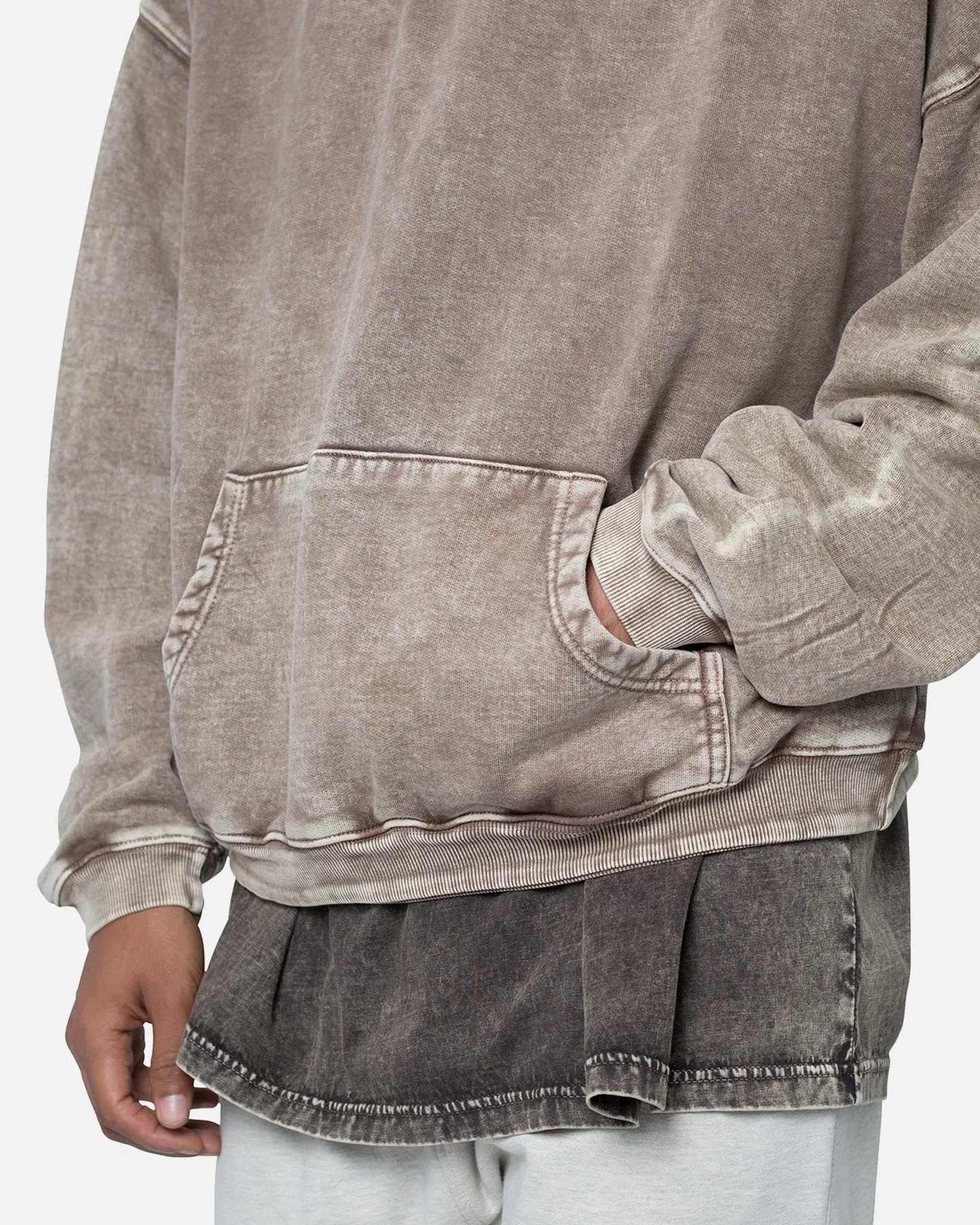 MNML Washed Acid Hoodie Brown