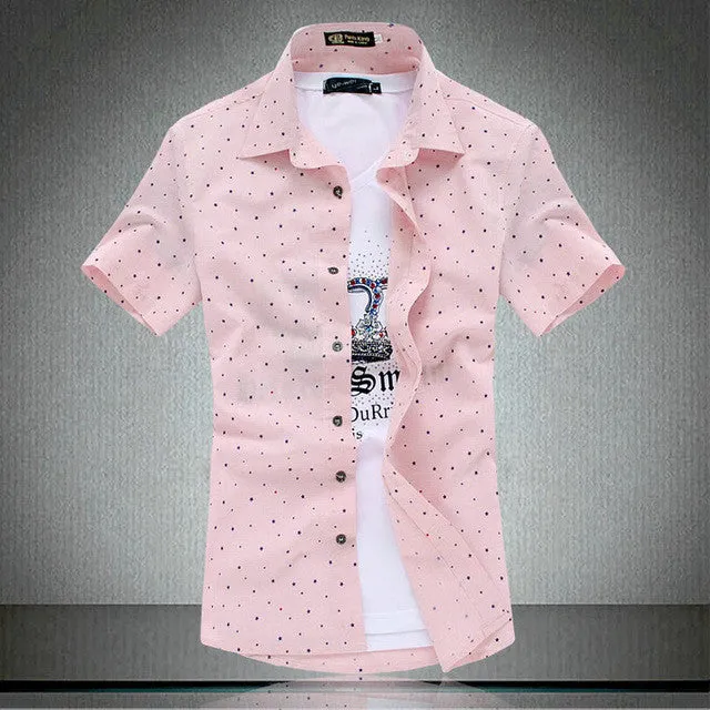 New Fashion Short Sleeve Casual Slim Mens Dress Shirts Summer Hot Shirt For Men