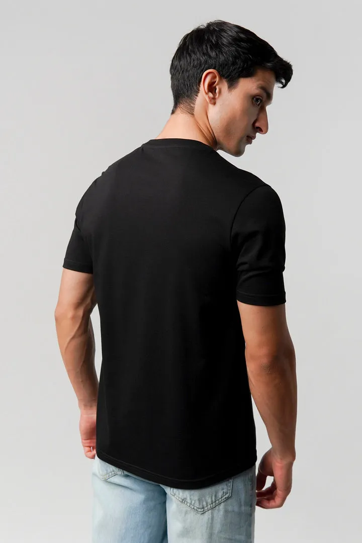 Regular Fit V-Neck T-Shirt - Black