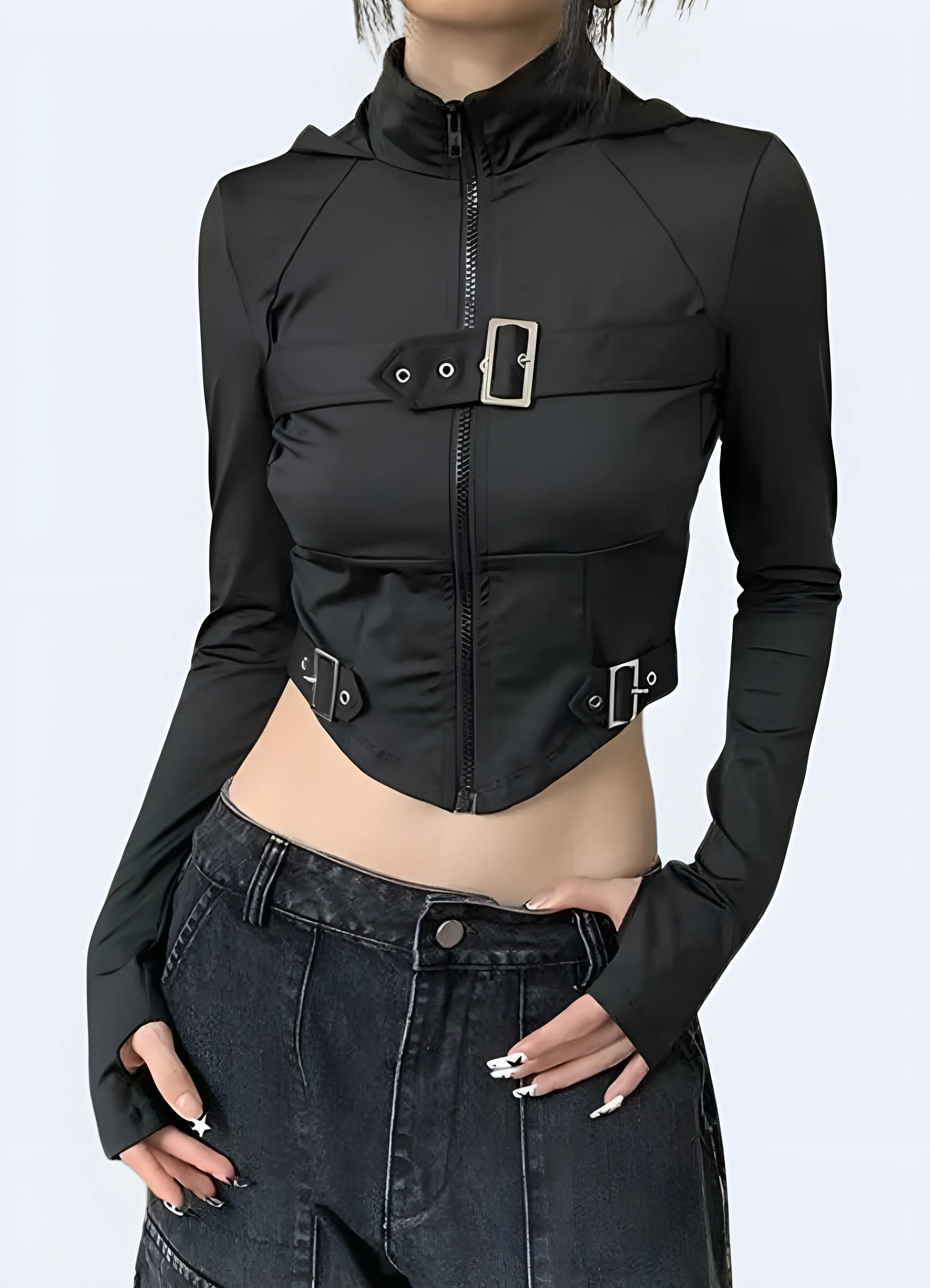 Techwear Goth Crop Top