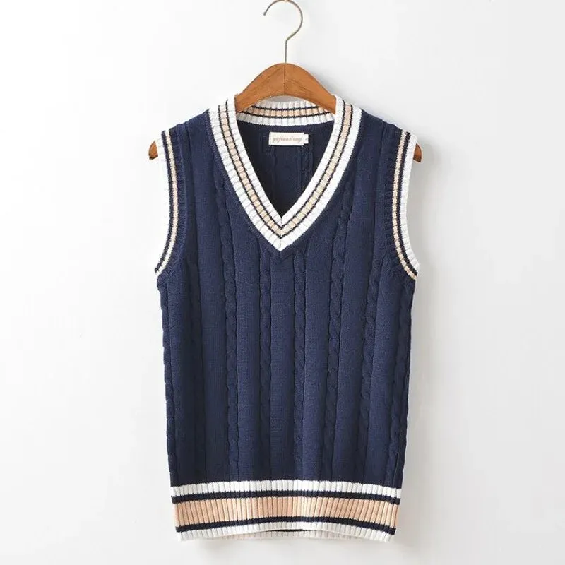 V-Neck Knit Sweater Vest